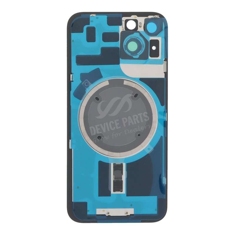 Battery Door + Back Camera Lens and Bezel with Magnetism Ring+Metal Plate for iPhone 14 Midnight ...