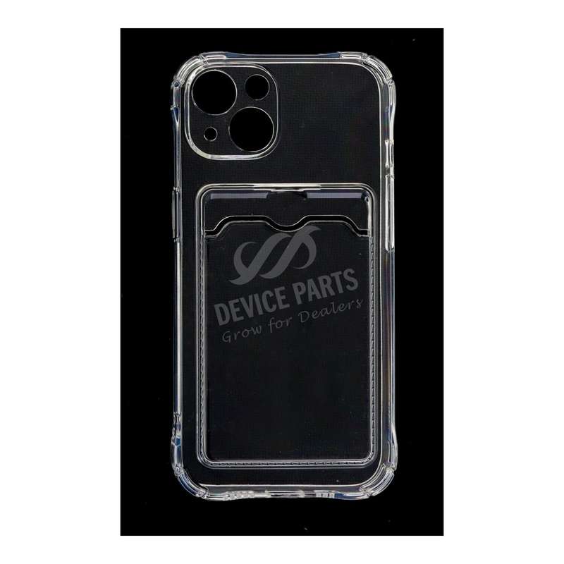 Anti-Shock Clear Phone Case with Card Holder for iPhone 13 6.1" Transparent