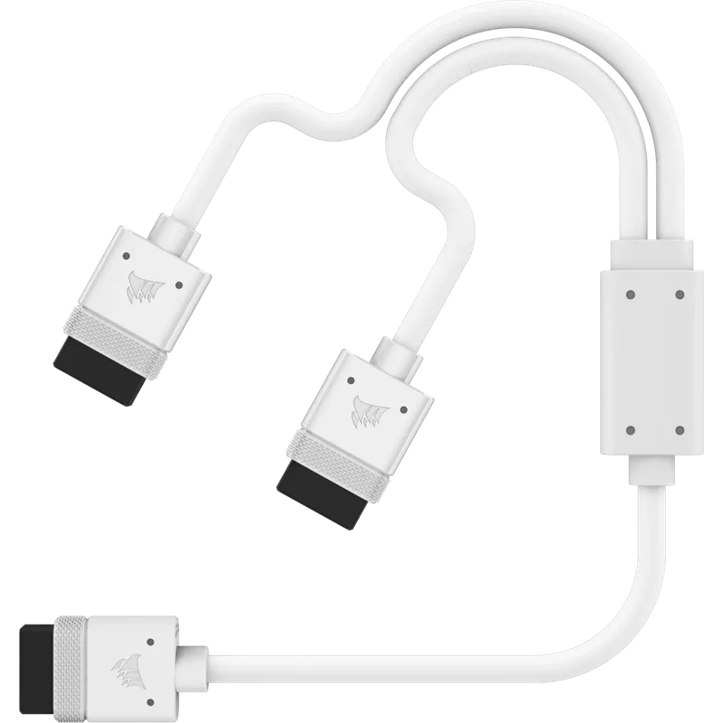CORSAIR iCUE LINK Cable; 1x 600mm Y-Cable with Straight connectors; White