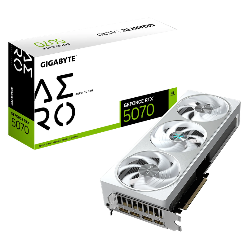 GIGABYTE nVidia GeForce RTX 5070 AERO OC - 12GB GDDR7 HDMIx1/DPx3