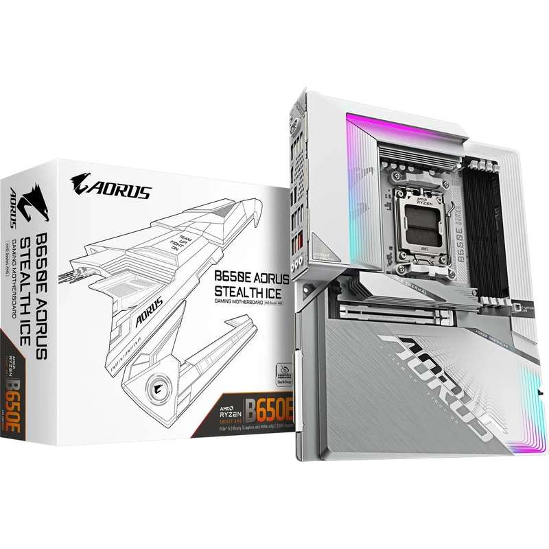 GIGABYTE Motherboard AMD B650 Aorus Stealth Chipset for AMD AM5; 4x DDR5; 3x M2; HDMI/DP/USB Type...