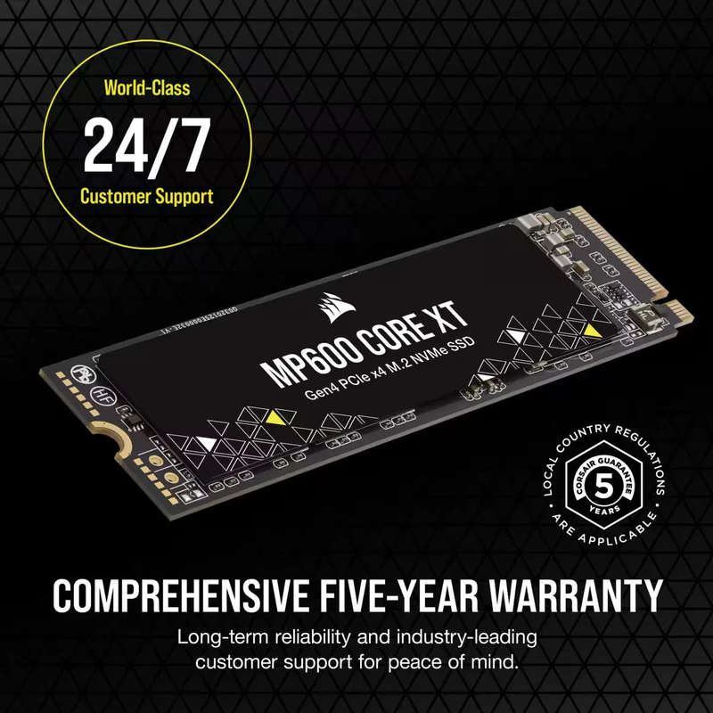 Corsair MP600 CORE XT 4TB NVMe PCIe M.2 SSD; Read Up To 5000MB/s; Write up to 4400MB/s