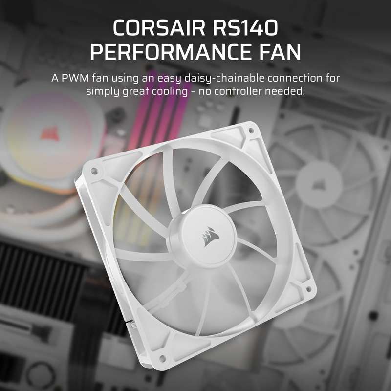 Corsair RS140 140mm PWM Fan  White
