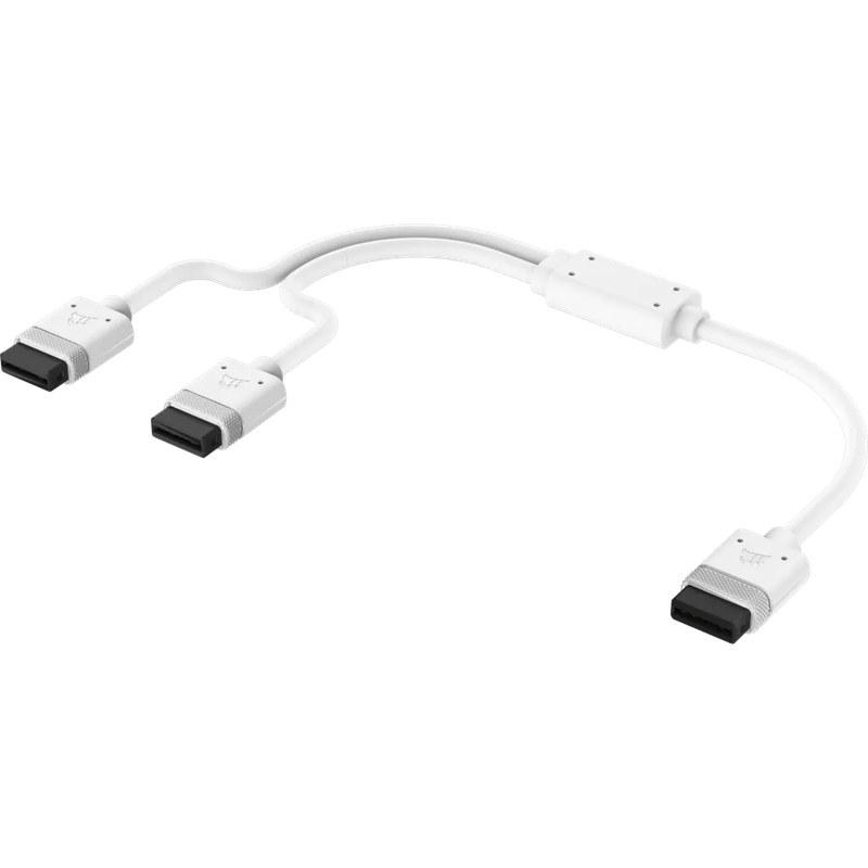 CORSAIR iCUE LINK Cable; 1x 600mm Y-Cable with Straight connectors; White