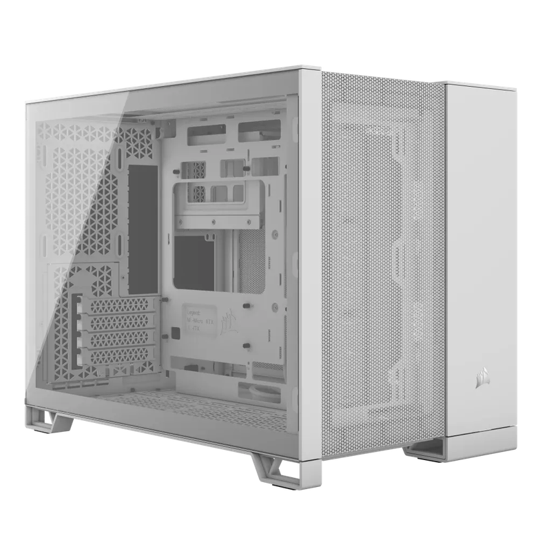 2500D Airflow White Mid-Tower Dual Chamber PC Case; 2x 3.5'' |  2x 2.5'' Drive Bays; Up to 360mm ...