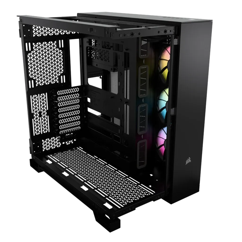 6500X RGB Mid-Tower Black Dual Chamber PC Case; 2x 3.5'' |  2x 2.5'' Drive Bays; 360mm Radiator c...