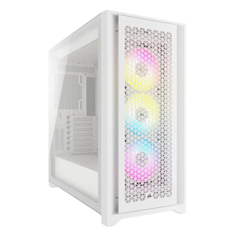 5000D RGB Airflow White Tempered Glass Mid Tower; 2x 3.5'' |  4x 2.5'' Drive Bays; Up to 360mm Ra...