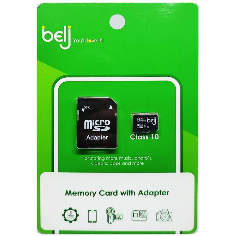 BELJ 64GB SD CARD ,CLASS 10 WITH ADAPTOR