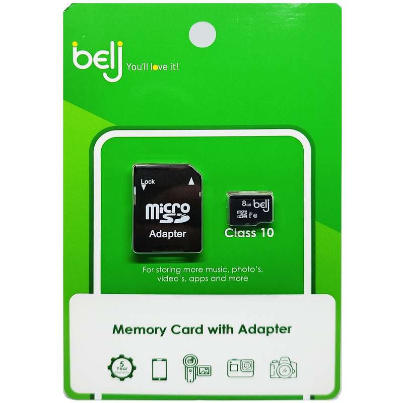 BELJ 8GB CLASS 10 SD CARD WITH ADAPTOR