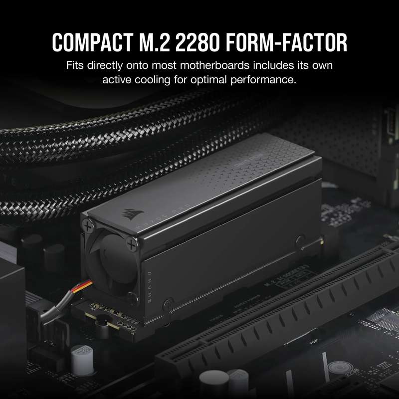 Corsair MP700 PRO 2TB M.2 NVMe PCIe Gen. 5 x4 SSD with Cooler; Read Up To 12 400MB/s; Write up to...