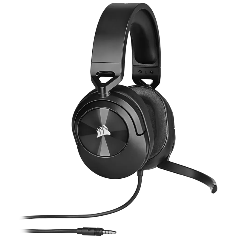 HS55 Stereo Carbon Headset; 50mm Audio Drivers; Omnidirectional mic; Analog; On-ear volume and mu...