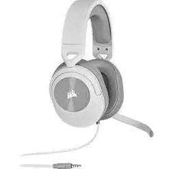 HS55 Stereo White Headset; 50mm Audio Drivers; Omnidirectional mic; Analog; On-ear volume and mut...