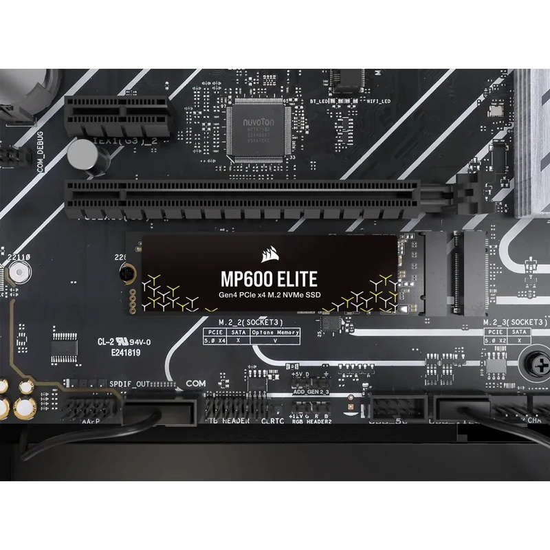 Corsair MP600 ELITE 2TB Gen4 PCIe x4 NVMe M.2 SSD (no heatsink); Read Up To 7000MB/s; Write up to...