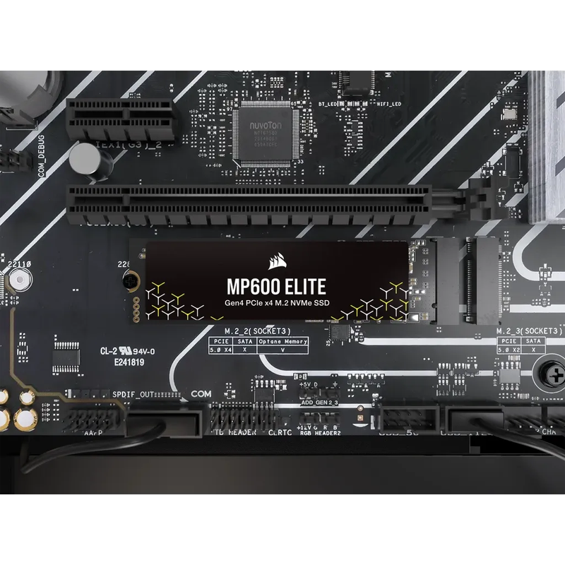 Corsair MP600 ELITE 1TB Gen4 PCIe x4 NVMe M.2 SSD (no heatsink); Read Up To 7000MB/s; Write up to...