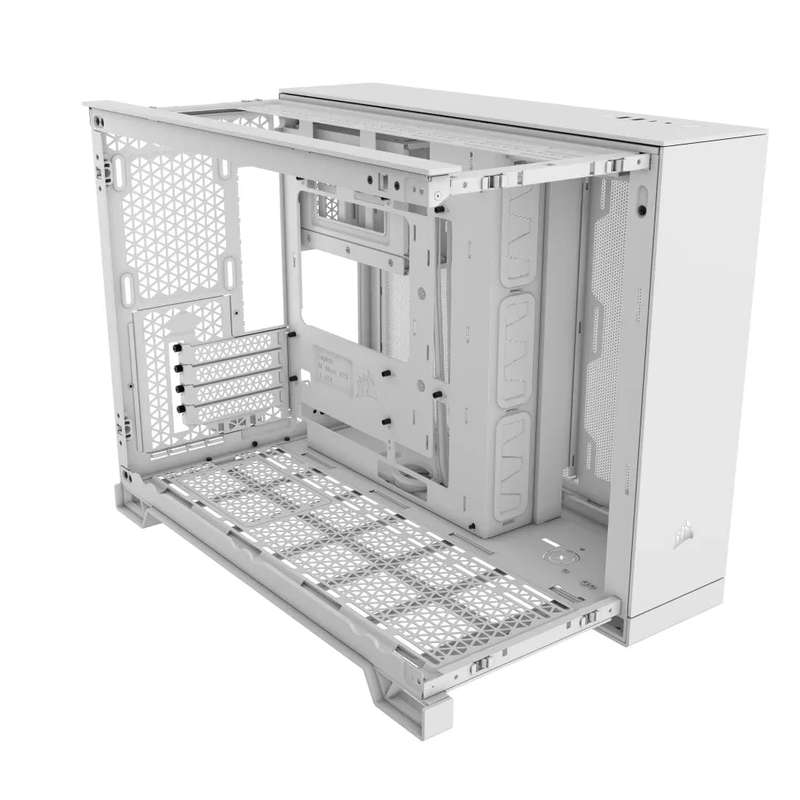 2500D Airflow White Mid-Tower Dual Chamber PC Case; 2x 3.5'' |  2x 2.5'' Drive Bays; Up to 360mm ...