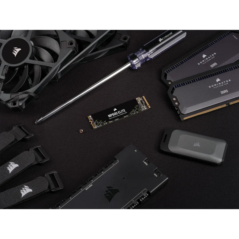 Corsair MP600 ELITE 2TB Gen4 PCIe x4 NVMe M.2 SSD (no heatsink); Read Up To 7000MB/s; Write up to...