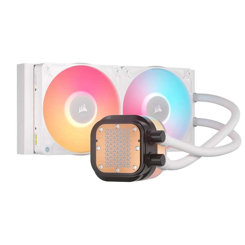 Corsair iCUE LINK TITAN 240 RX LCD Liquid CPU Cooler - White  RX120 RGB Fans  Fits Intel® ...