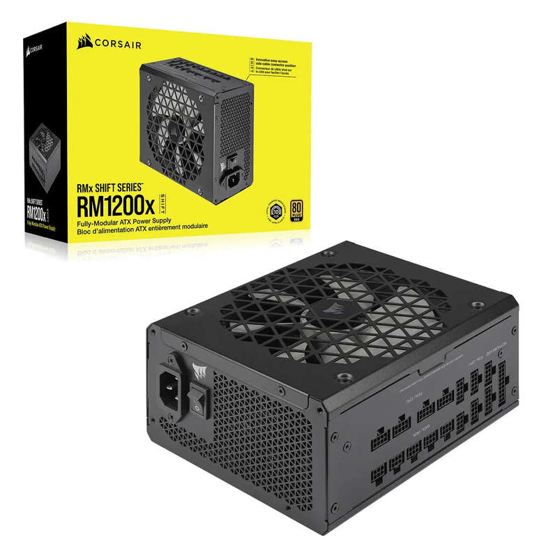 Corsair RM1200x Shift  1200 Watt 80 PLUS Gold;10yr Warranty. ATX (1); EPS (2);PCI-E (4);12VHPW...