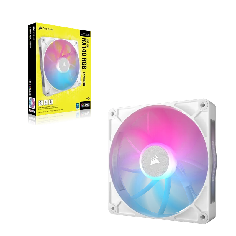 Corsair RX Series; iCUE LINK RX140; 140mm Fan; Single Pack - White.