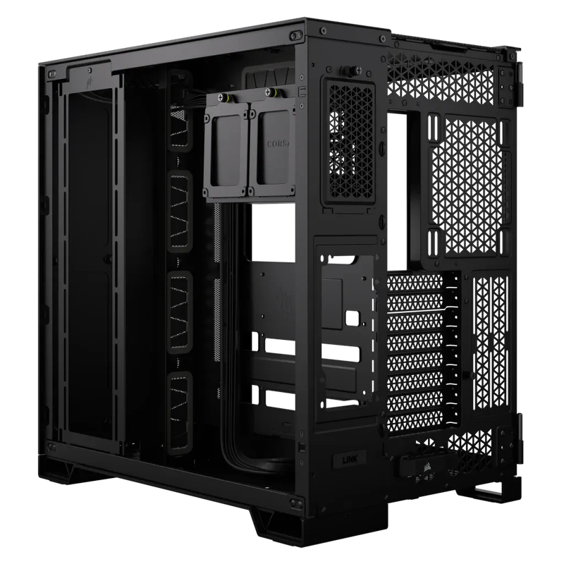 6500X Mid-Tower Black Dual Chamber PC Case; 2x 3.5'' |  2x 2.5'' Drive Bays; Up to 360mm Radiator...