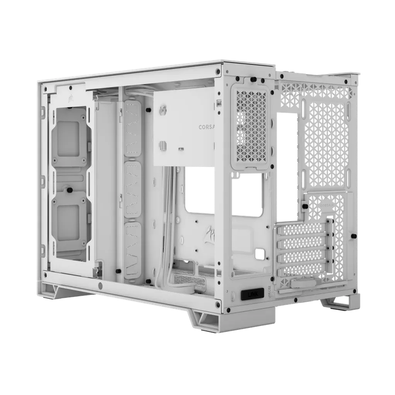 2500D Airflow White Mid-Tower Dual Chamber PC Case; 2x 3.5'' |  2x 2.5'' Drive Bays; Up to 360mm ...