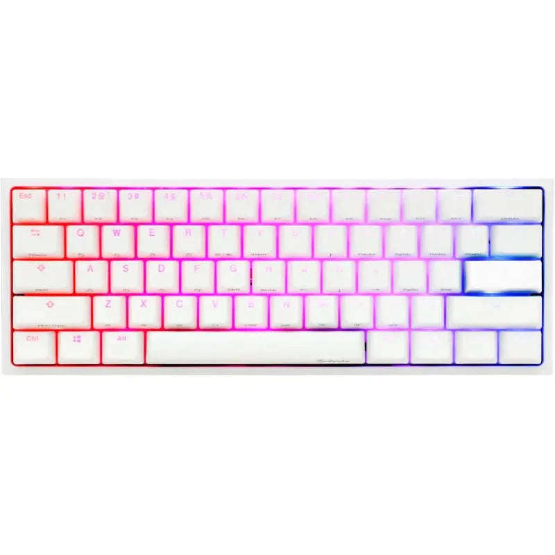 Ducky Keyboard One 2 Pro 60% Mechanical Keyboard; RGB; PBT Double Shot Keycaps - White- Cherry Si...