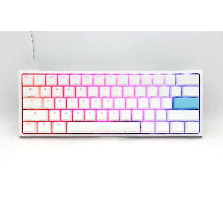 Ducky Keyboard One 2 Pro 60% Mechanical Keyboard; RGB; PBT Double Shot Keycaps  - White- Cherry S...
