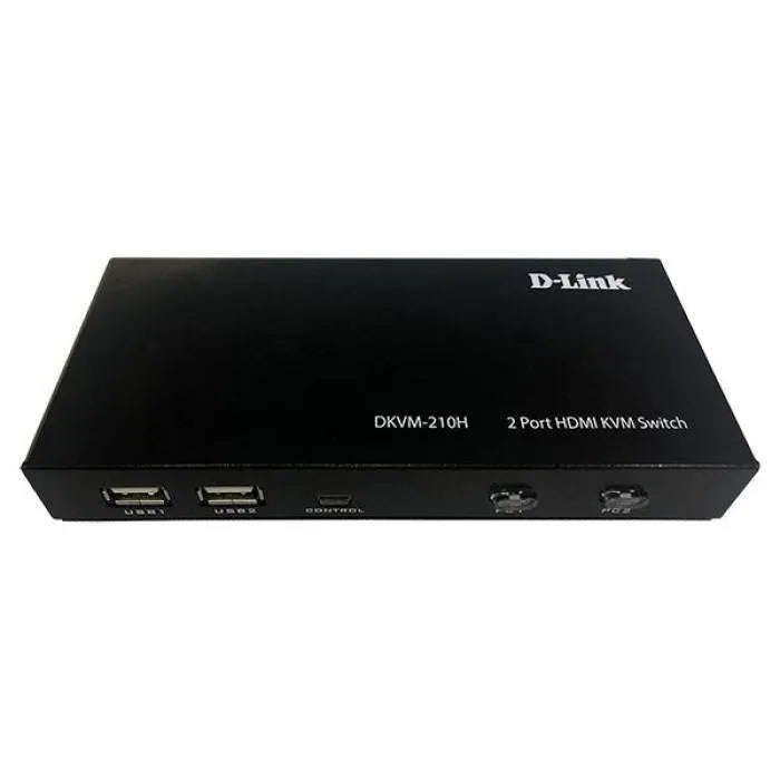 2-Port HDMI KVM switch ; 2x HDMI ports; 2x USB Type-B ports; Switching buttons on front panel; HD...