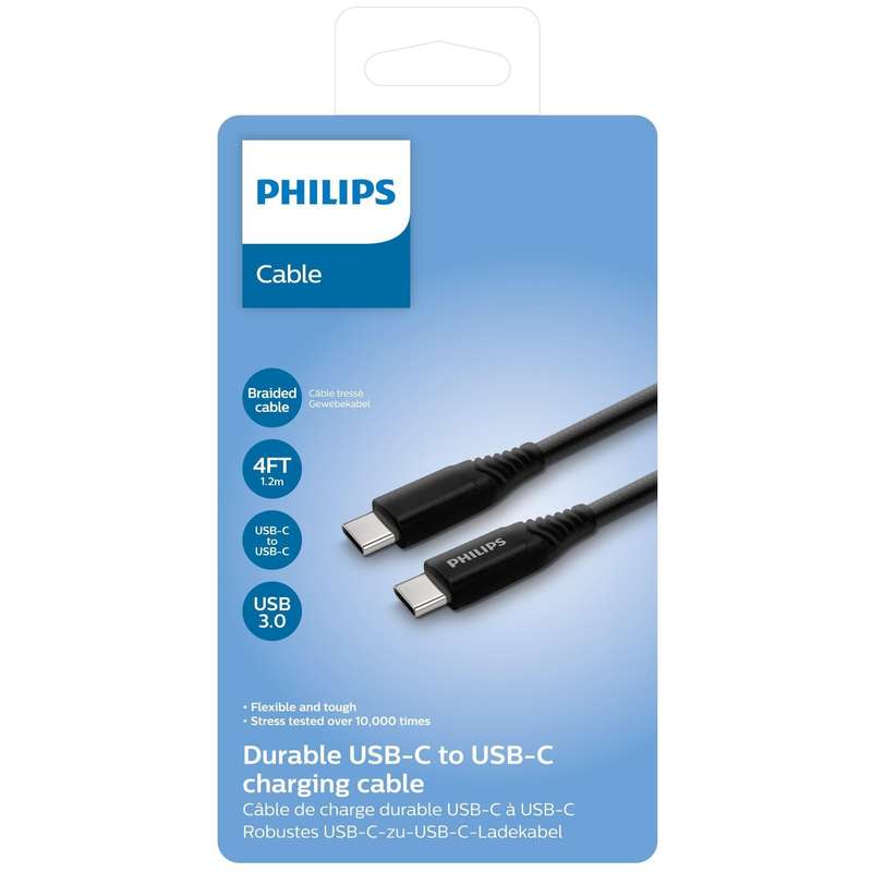 PHILIPS BRAIDED USB-C TO USB-C CABLE