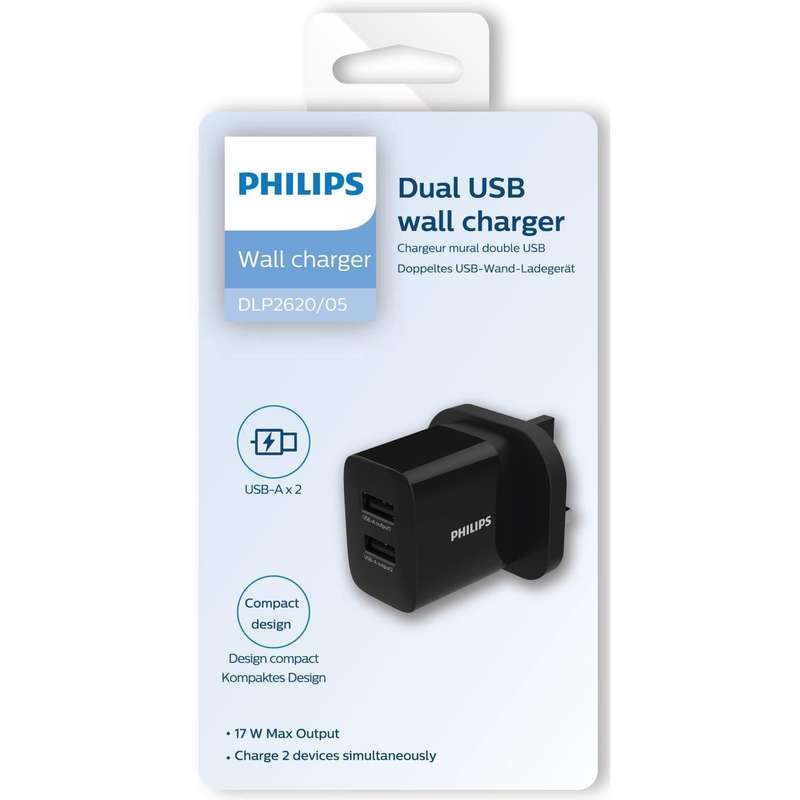 PHILIPS DUAL USB WALL CHARGER