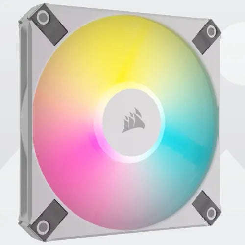 CORSAIR iCUE AF120 RGB SLIM 120mm PWM Fluid Dynamic Bearing Fan - Dual Pack - White