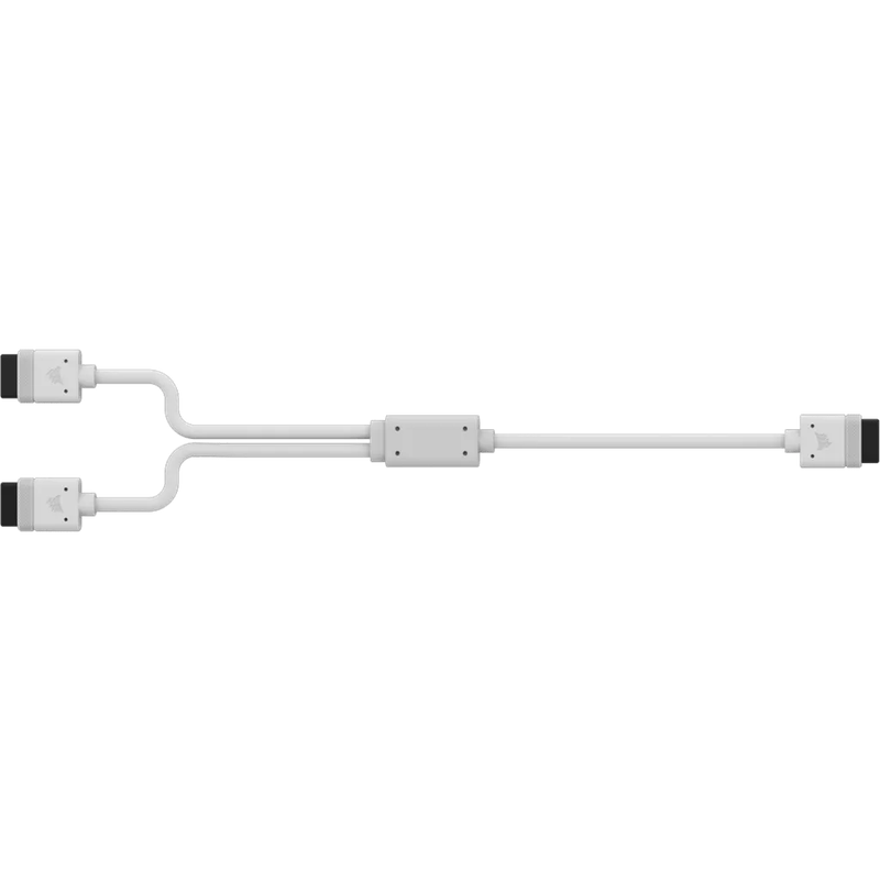 CORSAIR iCUE LINK Cable; 1x 600mm Y-Cable with Straight connectors; White