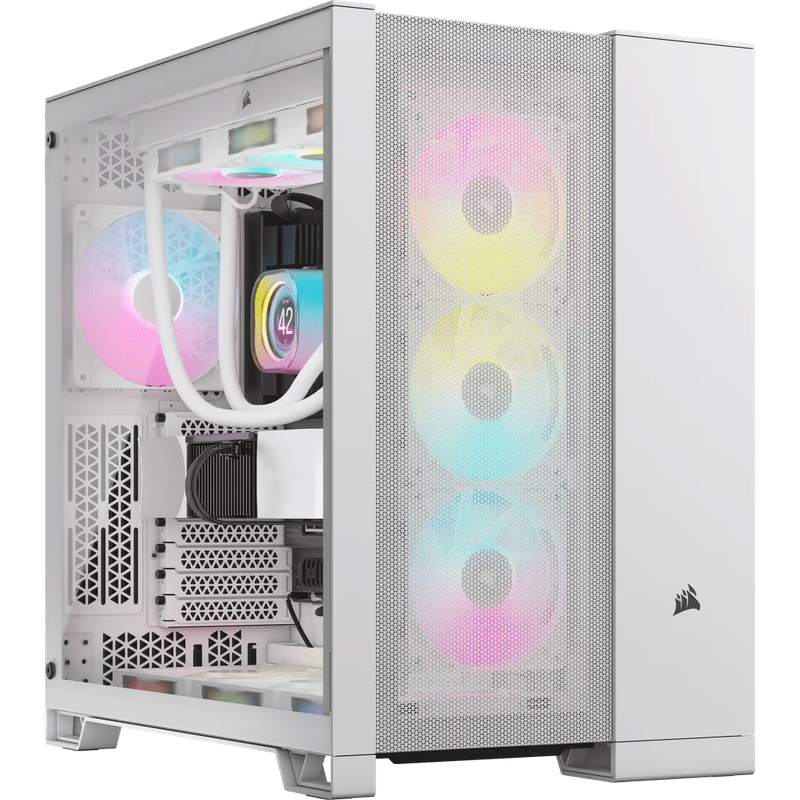 6500D Airflow White Tempered Glass Mid-Tower; 2x 3.5'' |  2x 2.5'' Drive Bays; Up to 360mm Radiat...