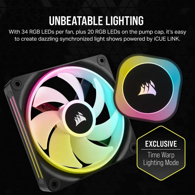 Corsair iCUE LINK H100i RGB Liquid CPU Cooler - QX120 RGB Fans - 240mm Radiator - Fits Intel® LG...