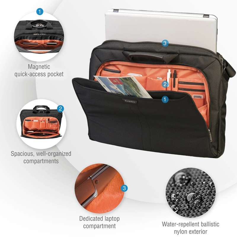 EVERKI EKB417BK18 LUNAR fits up to18.4'' NOTEBOOK BRIEFCASE BAG