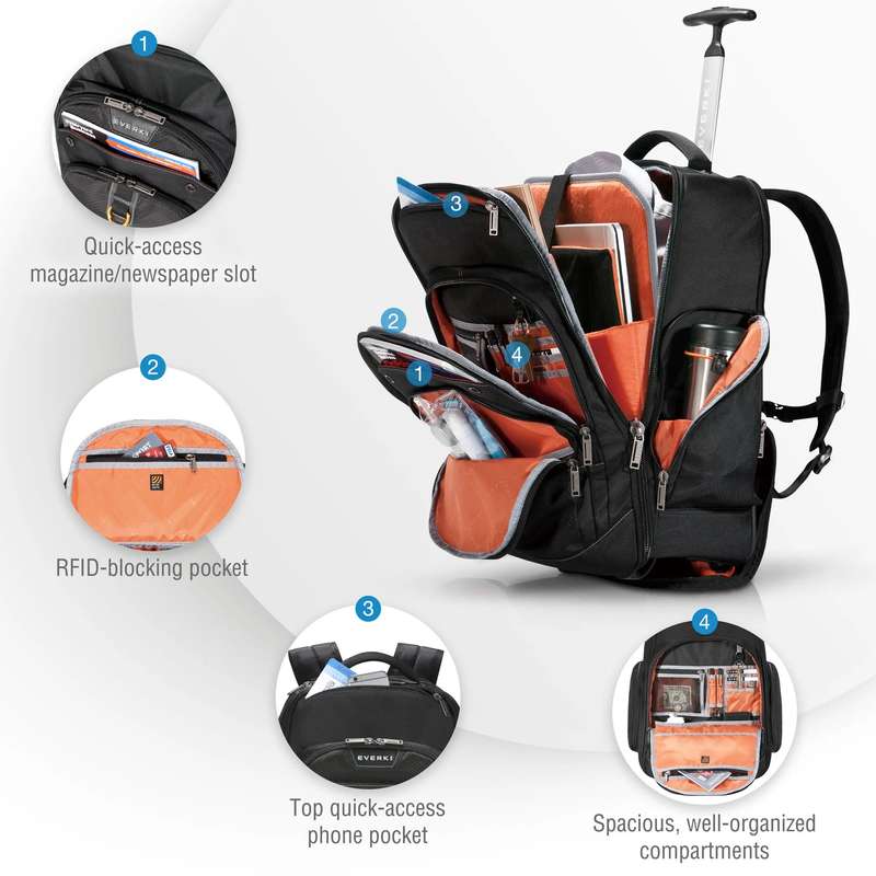 EVERKI EKP122 ATLAS WHEELED BACKPACK 13'' TO 17.3''