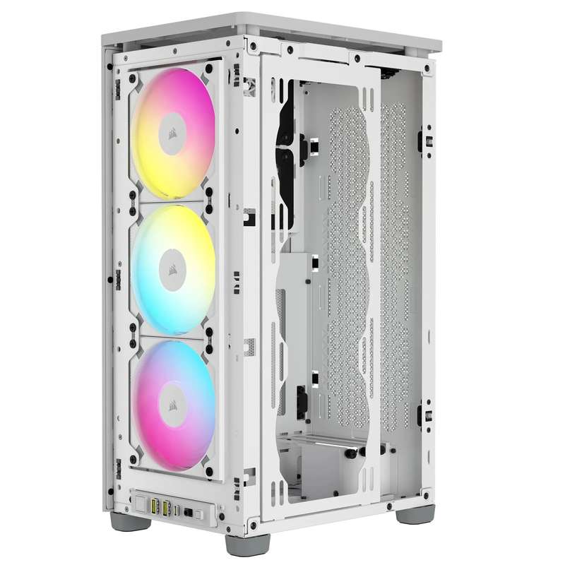 iCUE 2000D RGB AIRFLOW White Mini-ITX PC Case; 3x 2.5'' Drive Bays; Up to 360mm Radiator compatib...
