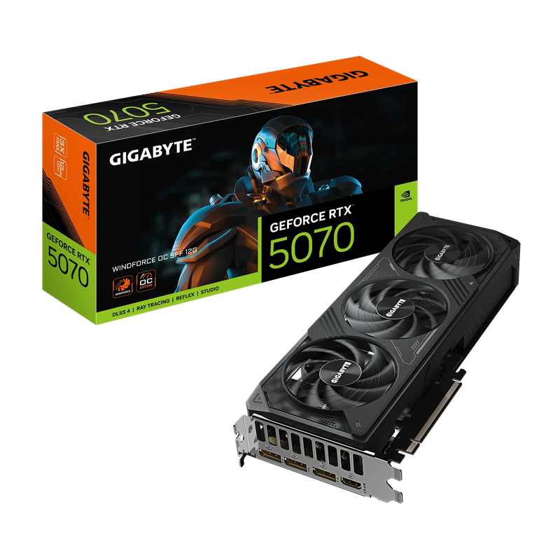 GIGABYTE nVidia GeForce RTX 5070 WINDFORCE OC SFF - 12GB GDDR7 HDMIx1/DPx3