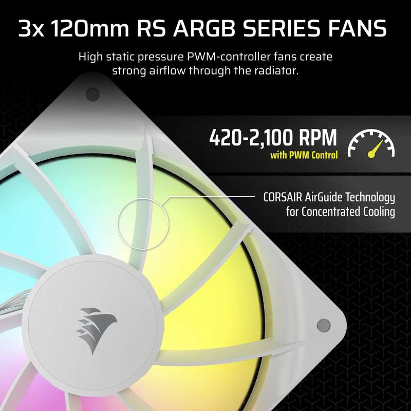 Corsair NAUTILUS 360 ARGB White; 360mm Radiator; Liquid CPU Cooler; Intel® LGA 1851/1700; AMD® ...