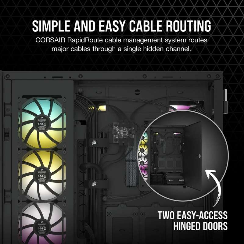 7000D Airflow Black Tempered Glass Mid-Tower; 6x 3.5'' |  4x 2.5'' Drive Bays ; 480mm Radiator Co...