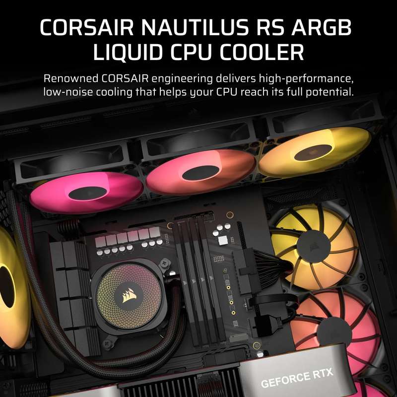 Corsair NAUTILUS 360 ARGB; 360mm Radiator; Liquid CPU Cooler; Intel® LGA 1851/1700; AMD® AM5/AM4