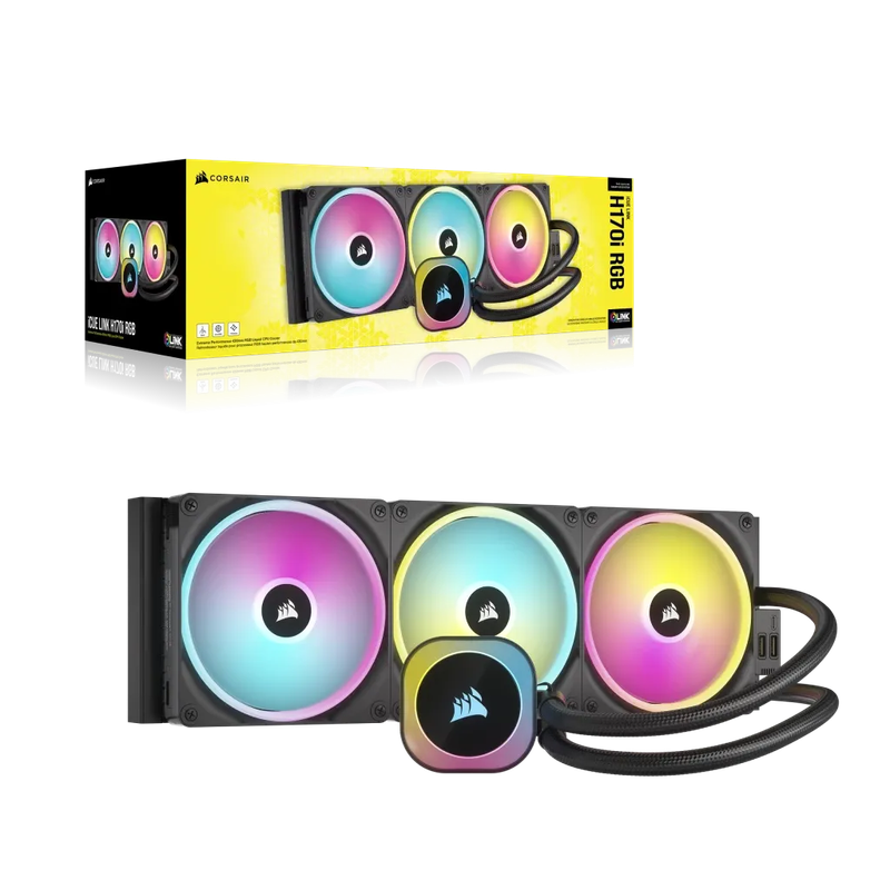 Corsair iCUE LINK H170i RGB Liquid CPU Cooler - QX140 RGB Fans - 420mm Radiator - Fits Intel® LG...