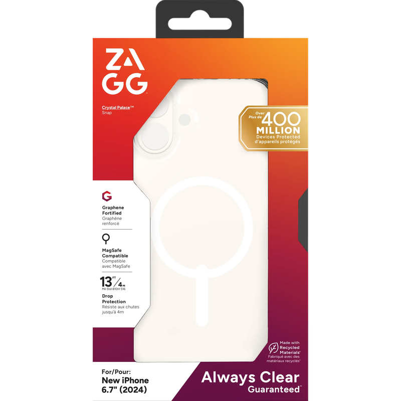 ZAGG Cases Crystal Palace Snap Apple iP16 Plus  Clear