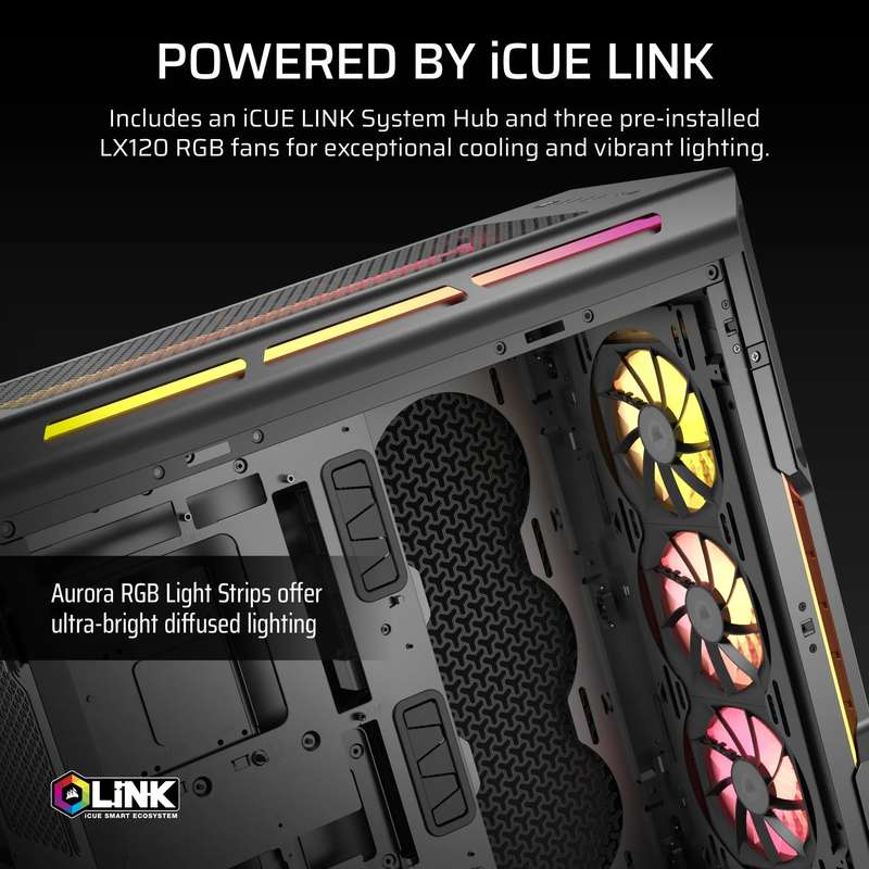 Corsair iCUE LINK 5000T LX RGB Mid-Tower PC Case; Black