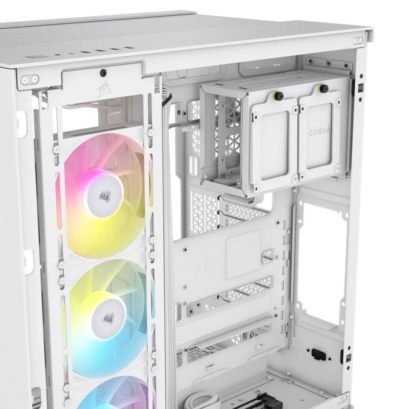 6500X RGB Mid-Tower White Dual Chamber PC Case; 2x 3.5'' |  2x 2.5'' Drive Bays; 360mm Radiator c...