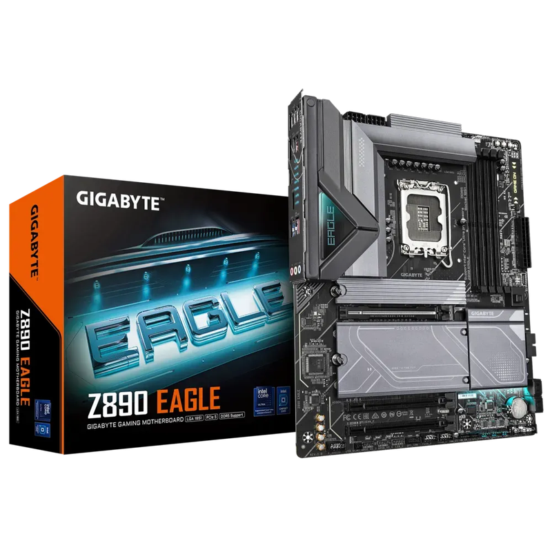 GIGABYTE Intel® Z890 Chipset for LGA 1851; 4x DDR5; 4x M2; USB4® USB Type-C®/DP; ATX.