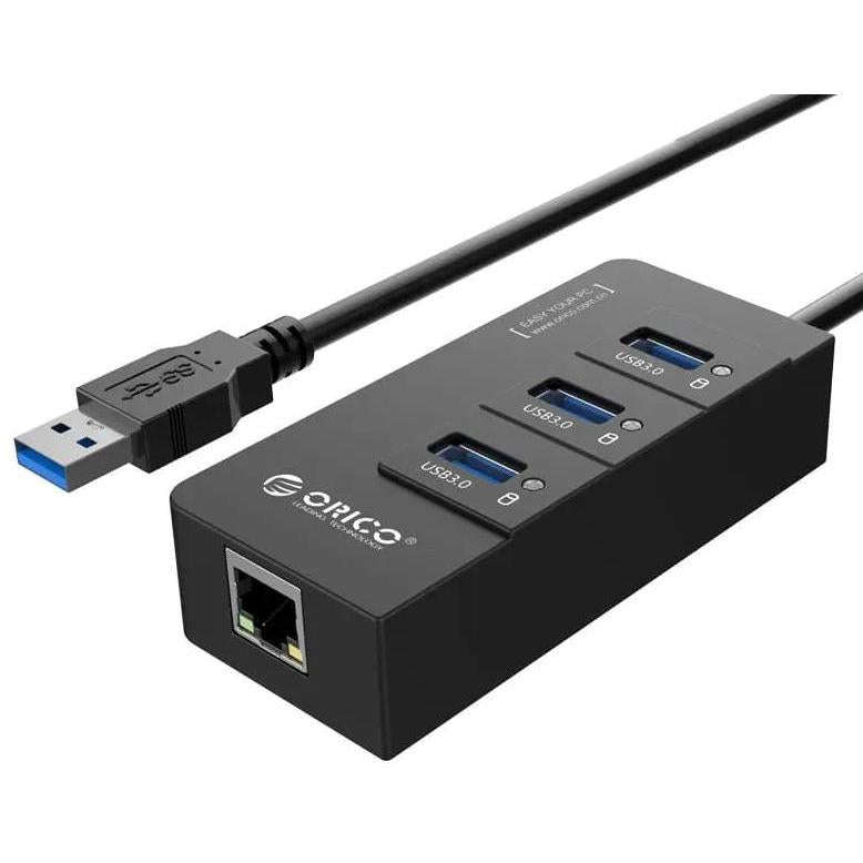ORICO 3XUSB3.0 HUB GBE ADAPTER BLK