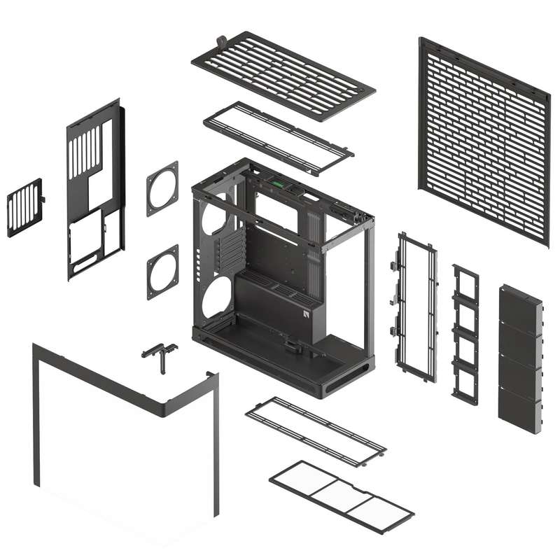 Aerocool HAVN HS 420 Base Edition Black EATX case - Supports up to 11 fans - 4x 3.5'' or 8x 2.5''...