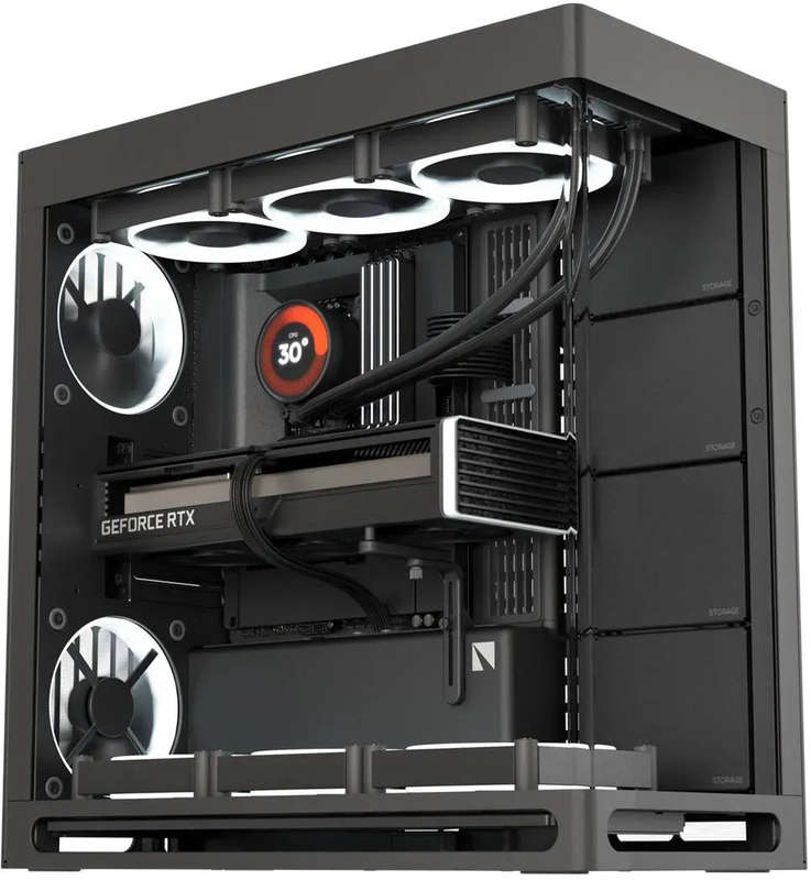 Aerocool HAVN HS 420 Base Edition Black EATX case - Supports up to 11 fans - 4x 3.5'' or 8x 2.5''...