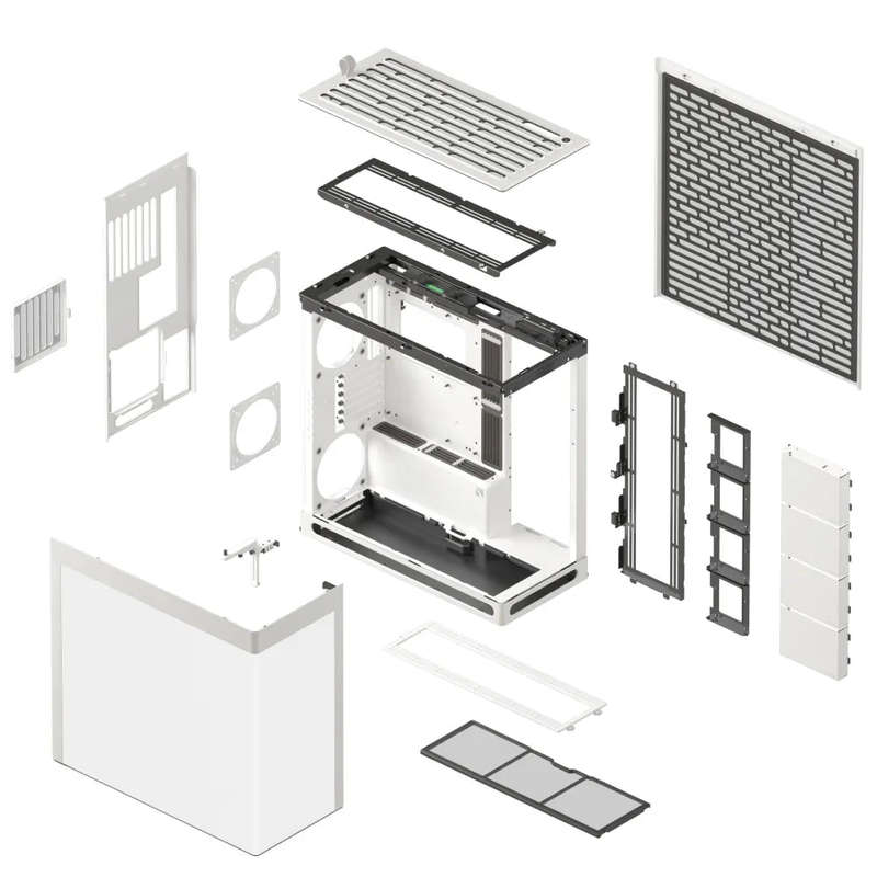 Aerocool HAVN HS 420 Base Edition White EATX case - Supports up to 11 fans - 4x 3.5'' or 8x 2.5''...